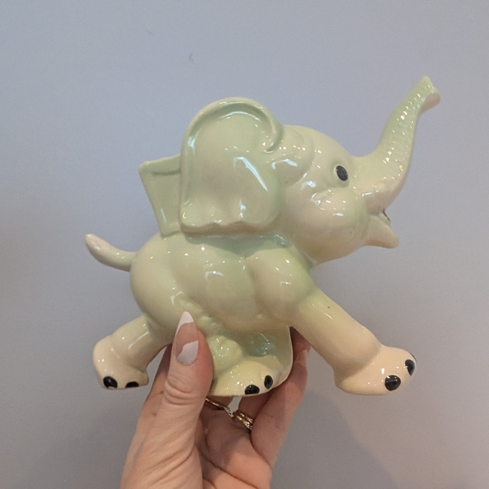 Charming Ceramic Elephant Figurine Planter